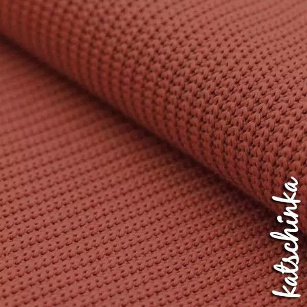 Big Knit Baumwolle Grobstrickstoff gebrannte orange 1338 Grobstrick Strickstoff Meterware